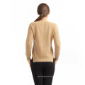 High Style Women's 100% Cashmere Long Sleeve O-Neck Sweater